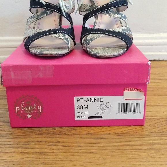 Plenty by Tracy Reese "Annie" Leather and Canvas Sandals - Size 38 (US 8) - Picture 9 of 12